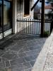 06 - Artigianale maestria, abitare pavimenti, continuum, textured, veined grey slate, round cobblestone, homes, stone paving, opus incertum, cobble paving, stairs